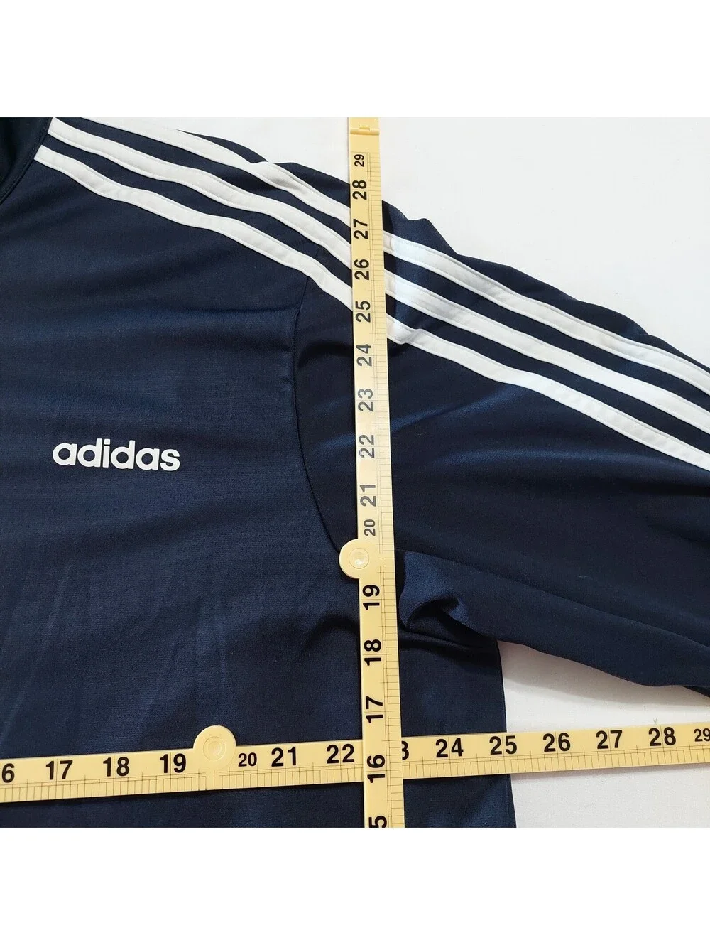 Adidas Men's 2XL Navy Track Jacket with White Stripes